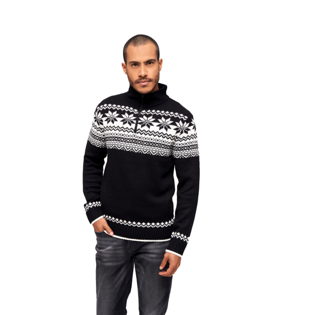 Norweger Pullover mit Reißverschluss schwarz - Brandit