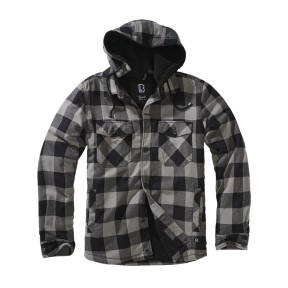 Veste à capuche carreaux noir/gris - Brandit