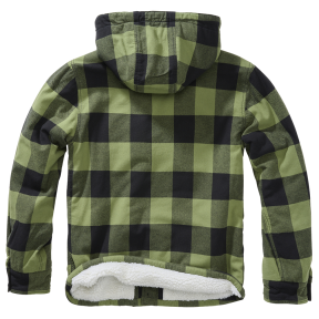 Kapuzenjacke mit Karomuster schwarz/olivgrün - Brandit
