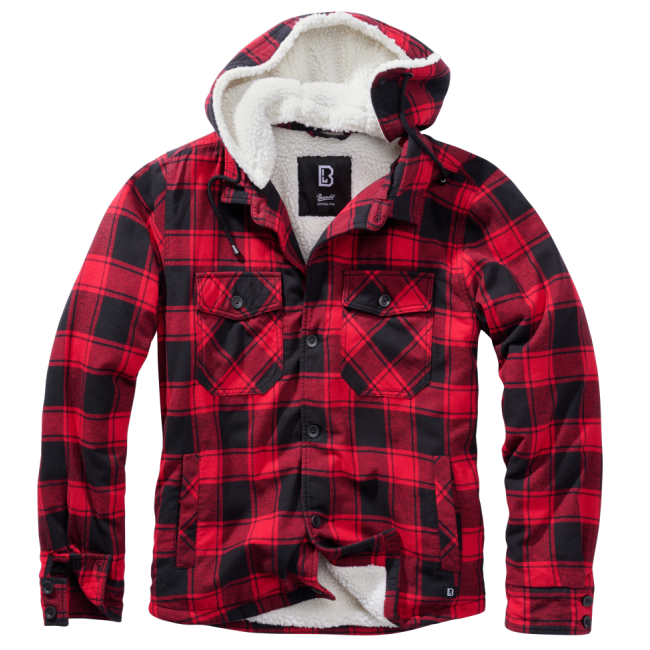 Kapuzenjacke mit Karomuster rot/schwarz - Brandit