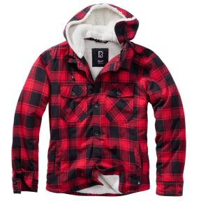 Veste à capuche carreaux rouge/noir - Brandit