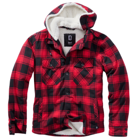 Veste à capuche carreaux rouge/noir - Brandit