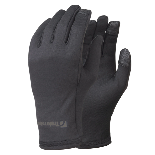 Dunne stretch microfleece handschoenen TRYFAN zwart - Trekmates