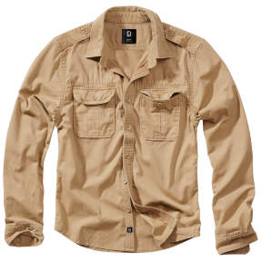 Chemise Vintage Longsleeve Military Style Camel - Brandit