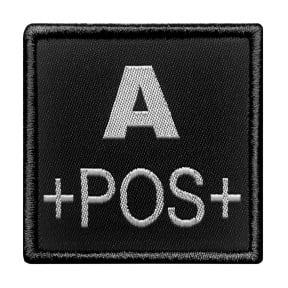 Patch bloedgroep A+ geborduurd op stof - Zwart - A10 Equipment