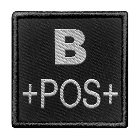 Insigne B+ de groupe sanguin Noir - A10 Equipment