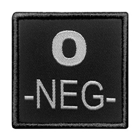 Naszywka grupy krwi O- Czarna - A10 Equipment
