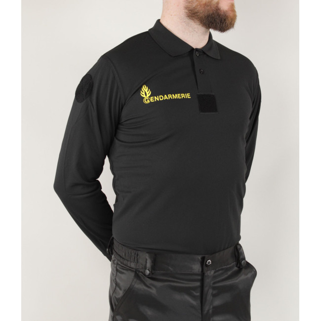 Polo Gendarmerie Mobile Cooldry + Velcros Noir - Patrol