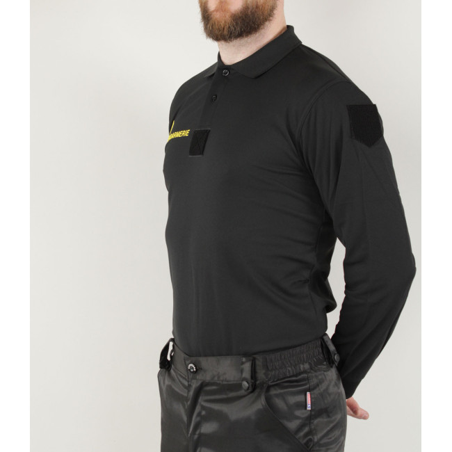 Poloshirt Mobile Gendarmerie Cooldry + Klettverschlüsse Schwarz - Patrol