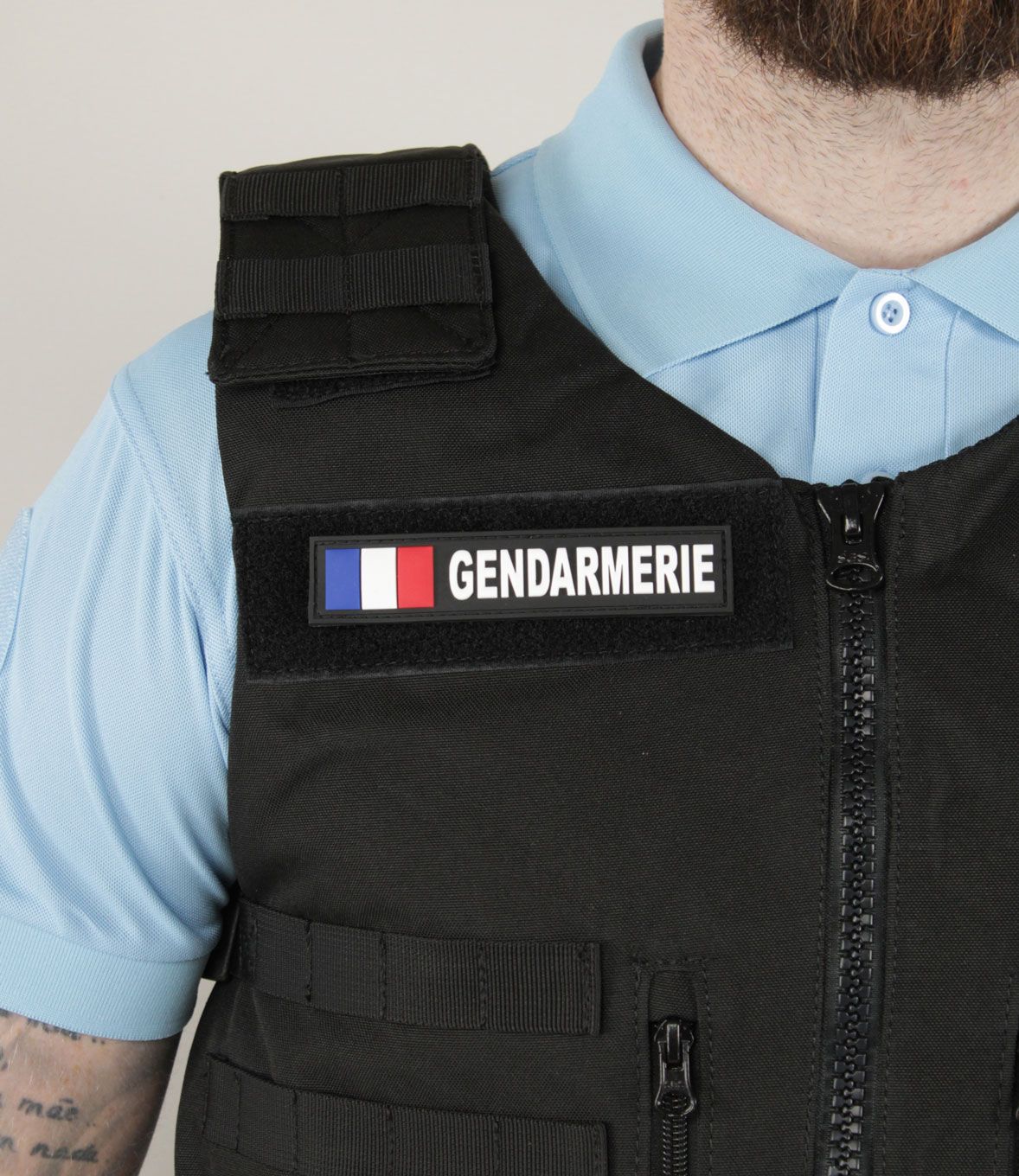 Barrette Gendarmerie pvc et drapeau Français BBR