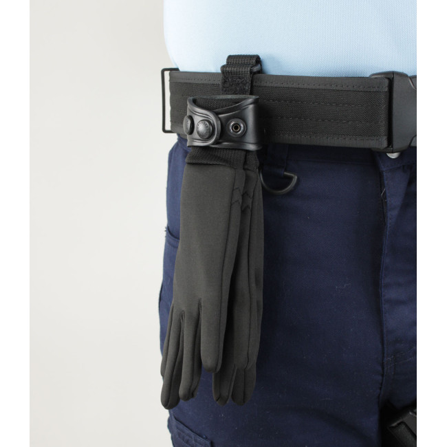 Handschuhhalter aus schwarzem Leder - GK Pro