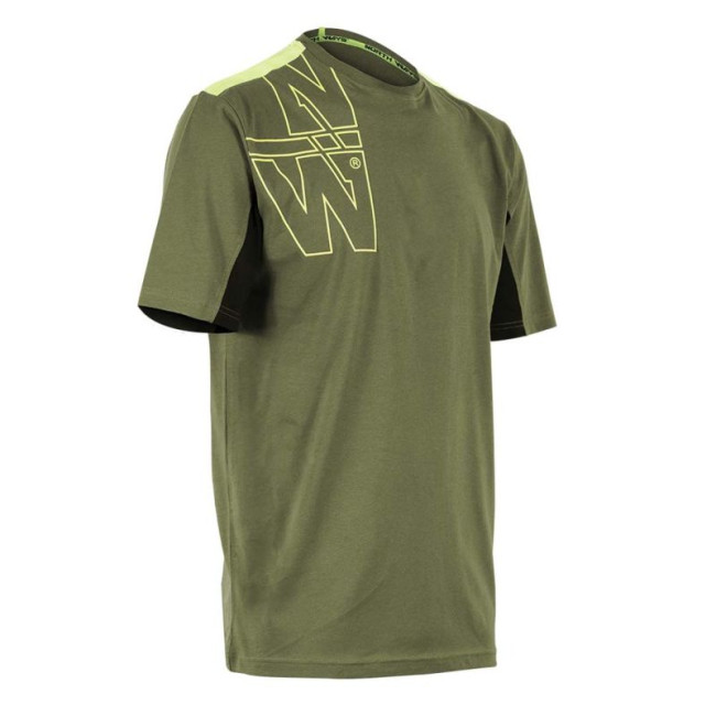 T-shirt de travail à manches courtes Peter kaki/jaune fluo - North Ways