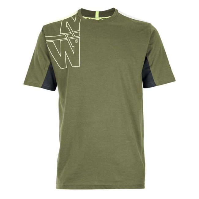 Arbeits-T-Shirt Peter Kurzarm khaki/neongelb - North Ways