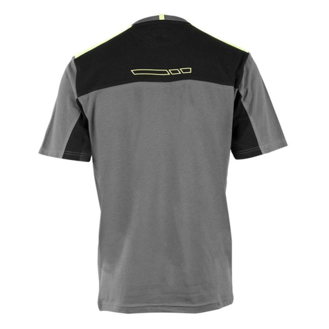 Werk T-shirt korte mouwen Peter antraciet/fluorgeel - North Ways
