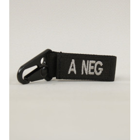 Porte clé tactique groupe sanguin A- Noir - Miltec