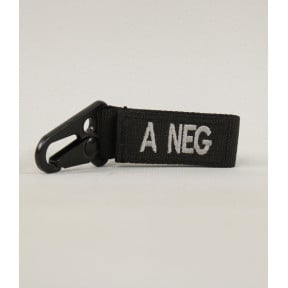 Porte clé tactique groupe sanguin A- Noir - Miltec