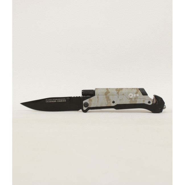 Zakmes silex en zaklamp Digital Camo - K25