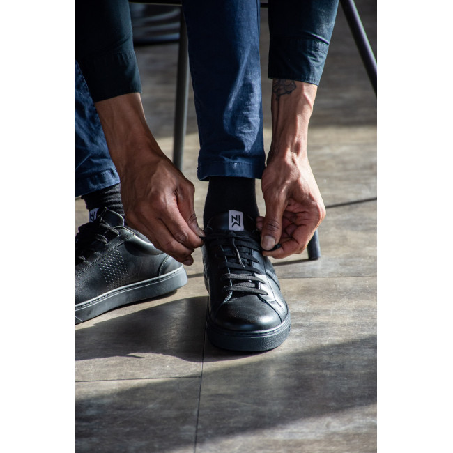Baskets de travail en cuir Mael noir - Nordways