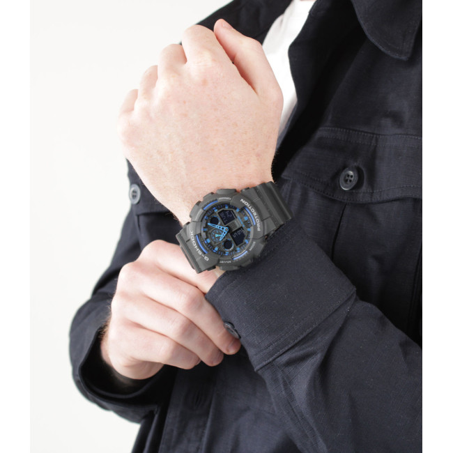 G-Shock Classic GA-100 Uhr schwarz/blau - Casio