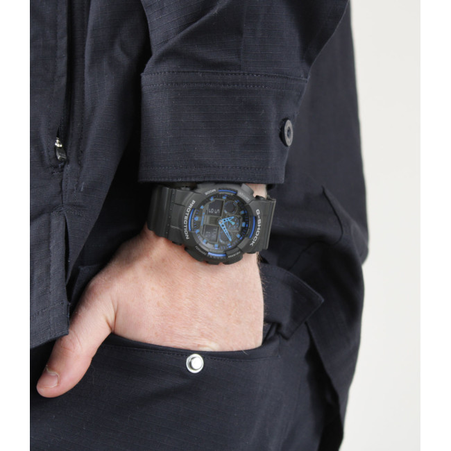 G-Shock Classic GA-100 Uhr schwarz/blau - Casio