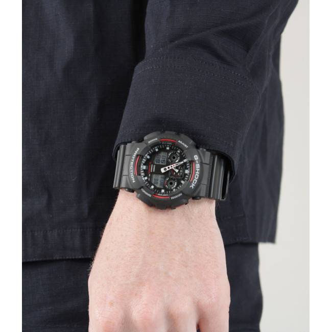 G-Shock GA-100 Horloge - Zwart/Rood - Casio