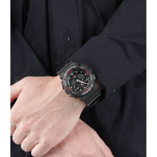 G-Shock GA-100 Horloge - Zwart/Rood - Casio