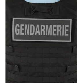 Retroreflecterende band zwarte achtergrond met velcro 27,5x10,5cm - Gendarmerie