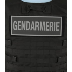 Bandeau rétro-réfléchissant fond noir avec velcro 27,5x10,5cm - Gendarmerie