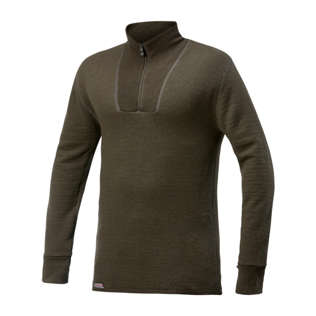 Tee-shirt manches longues avec zip Turtleneck Pine Green - Woolpower