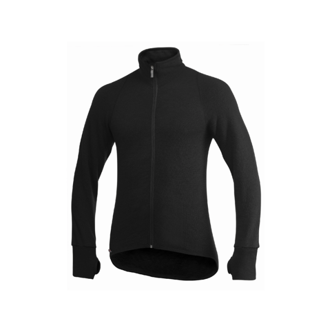 Reißverschluss-Weste Full Zip Jacket 600 Schwarz - Woolpower