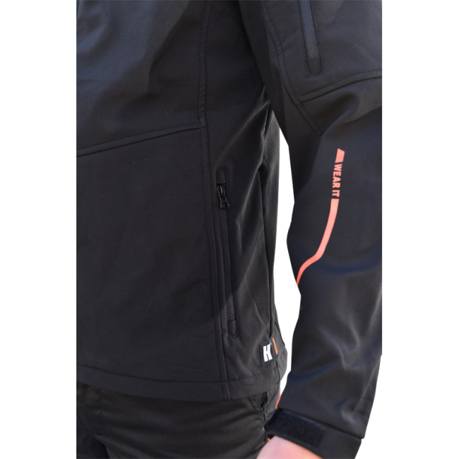 Kurtka Softshell czarna z kapturem - HEROCK