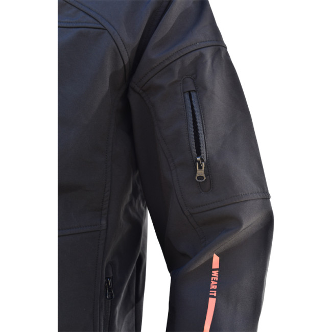Kurtka Softshell czarna z kapturem - HEROCK