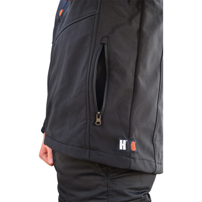 Kurtka Softshell czarna z kapturem - HEROCK