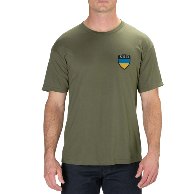 Koszulka z krótkimi rękawami Ukraine Shield zielona wojskowa - 5.11 Tactical
