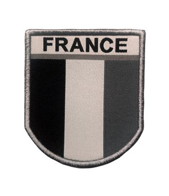 Patch France + drapeau gris brodé sur tissu - A10 Equipment