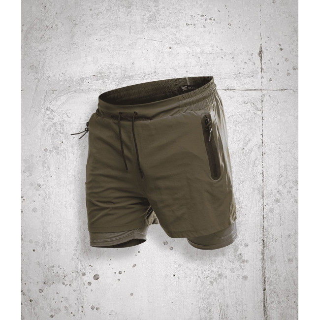 Spodenki sportowe 2 w 1 UNDERCOVER Khaki - GK Pro