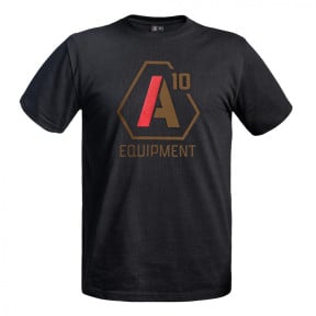 T-shirt Strong A10 noir logos tan / rouge - A10 Equipment