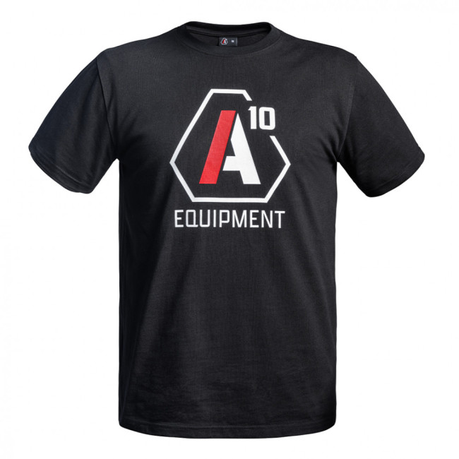 T-shirt Strong A10 zwart logo's wit / rood - A10 Equipment
